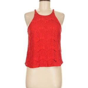 Red Lace Halter Top Size Medium
